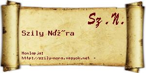 Szily Nóra névjegykártya